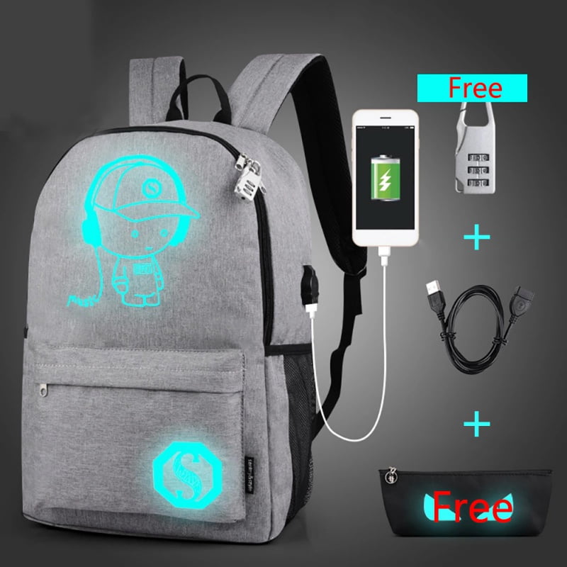 ENJOY ENJOY USB Charge Cool Boys School Backpack Luminous School Bag