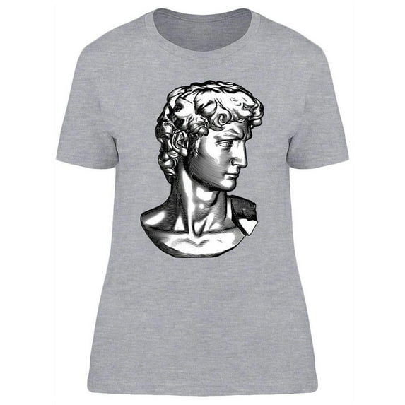 Monochrome David Statue Design T-Shirt Women -Image by Shutterstock, Female Medium