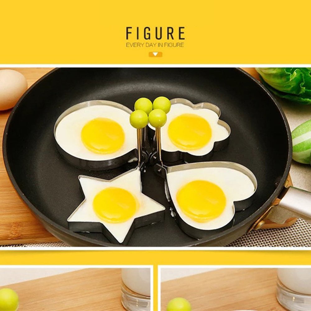 Stainless Steel Form for Frying Eggs Tools Breakfast Omelette Mold Device Pancake Ring Egg Shaped Kitchen Tool Heart-Shaped