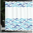 thumbnail image 4 of Ambesonne Modern Shower Curtain, Ocean Life Sea Waves, 69"Wx84"L, Turquoise Navy Blue, 4 of 5
