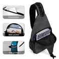 thumbnail image 4 of Full Print Chest Bag 8×15in Outer Large Bag On Both Sides Of Mesh Bag Inside Pocket Design Sponge Pad Shoulder Strap Snake Skin Print Style DarkGray_2, 4 of 8