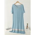thumbnail image 5 of akafmk Long Nightgowns for Women Short Sleeve Sleep Dress Ruffle Hem Casual Fashion Soft Sleepwear Homewear House Dress, Sizes 2XL, 5 of 8