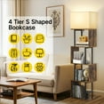 thumbnail image 6 of OUTONLIFE Floor Lamp with Shelves & Remote, 4-Tier Dimmable S Shape Standing Lamp with 3 Color Temperature LED Bulb for Living Room Bedroom, Office, 6 of 13