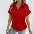 thumbnail image 5 of Women's Elegant Rolled- Satin Blouse - Solid Color, Fabric, Work/Casual Wear - S-XXL Sizes, Lightweight & Breathable, 5 of 8