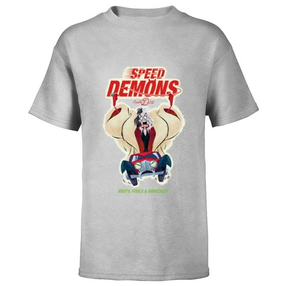 Disney Villains Cruella de Vil Speed Demons - Short Sleeve T-Shirt for Kids - Customized-Athletic Heather