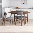 thumbnail image 4 of Brooks Modern Solid Wood Walnut 5 Piece Dining Room & Kitchen Set, 4 of 6