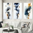 thumbnail image 1 of Designart "Miracle Abstract Ink Cloud with a Touch of Gold VI" Abstract Painting Framed Wall Art Set Of 3 - Blue Modern Frame Gallery Wall Set For Home Decor, 1 of 6