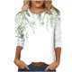 thumbnail image 2 of Fiudx Tops para Mujer Blusa Holgada con Estampado de Pascua y Cuello Redondo Retro de Manga Tres Cuartos a La Moda para Mujer, 2 of 4