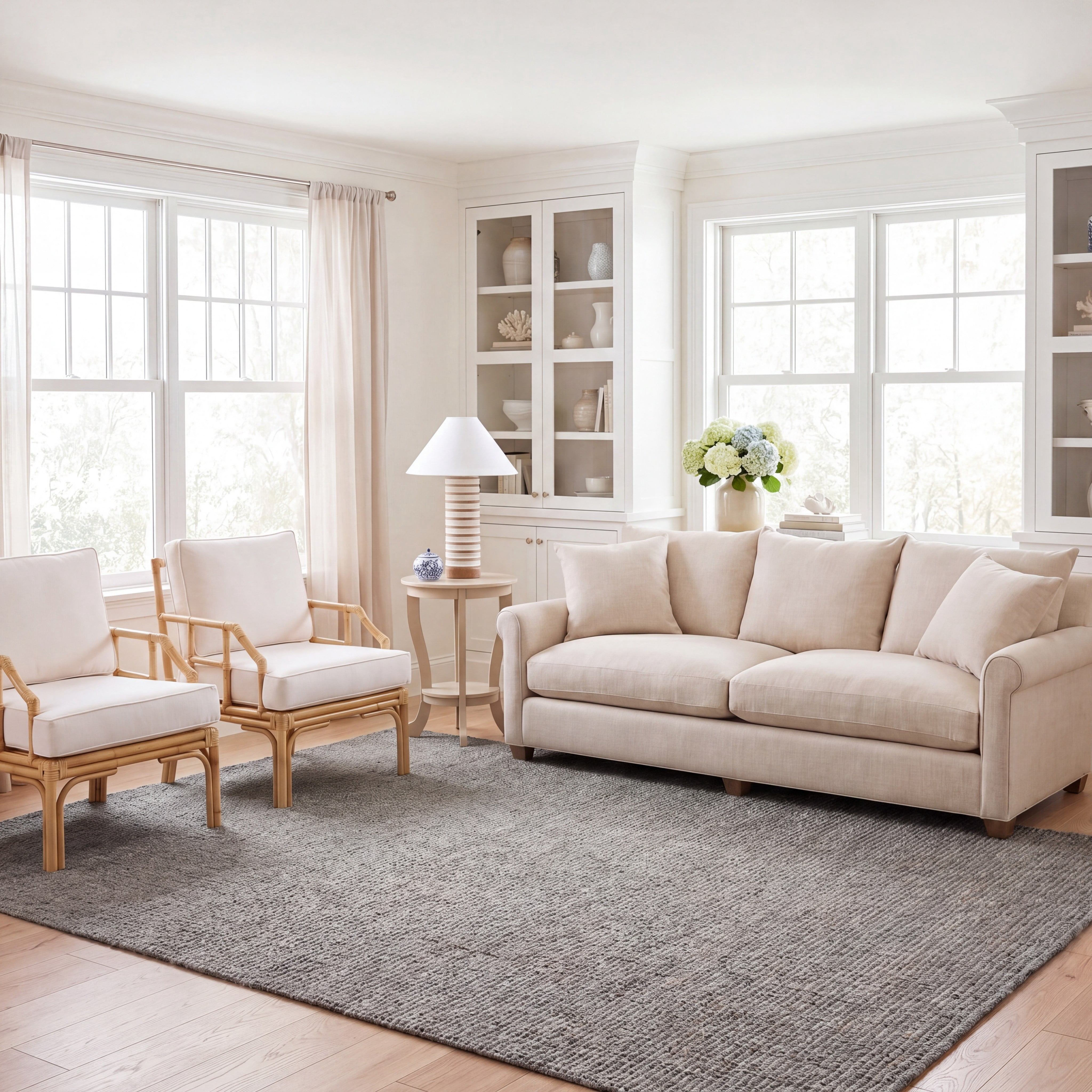 Safavieh Natural Fiber Levi Solid Area Rug, Light Gray, 6' x 8'