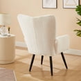 thumbnail image 5 of 27.56'' Modern Single Sofa, Teddy Fabric Mini 1 Seater Couch with High Backrest, Comfy Couch Lounge for Living Room Apartment, Bedroom and Small Space, 5 of 7