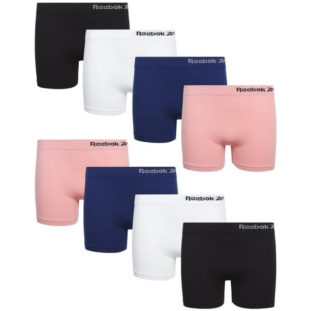Reebok Girls? Underwear ? Seamless Cartwheel Shorties (8 Pack), Size  Medium, Black/Pink/White/Navy 