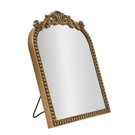 9.75" x 12" Gold Filigree Arch Tabletop Mirror with Adjustable Stand