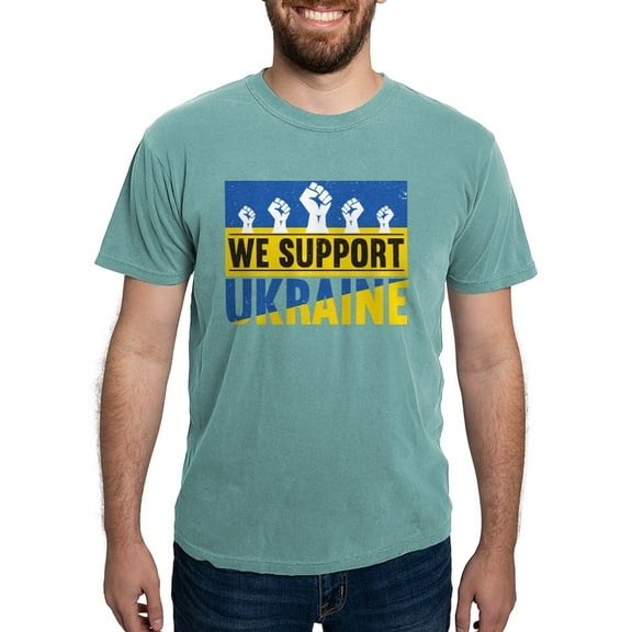 CafePress - We Support Ukraine T Shirt - Mens Comfort Colors Shirt
