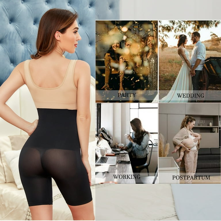 Joyshaper Shapewear Shorts for Women Tummy Control Body Shaper Thigh  Slimmer Butt Lifter Panties(Black-L/Firm Control) 