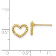 thumbnail image 4 of 14k Yellow Gold Heart Stud Earrings Ball Button Love, 4 of 8