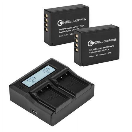 UPC: 0192223117501 | 2 Pack NP-W126 Battery and Dual Smart Charger Kit (7.4V 1260mAh)