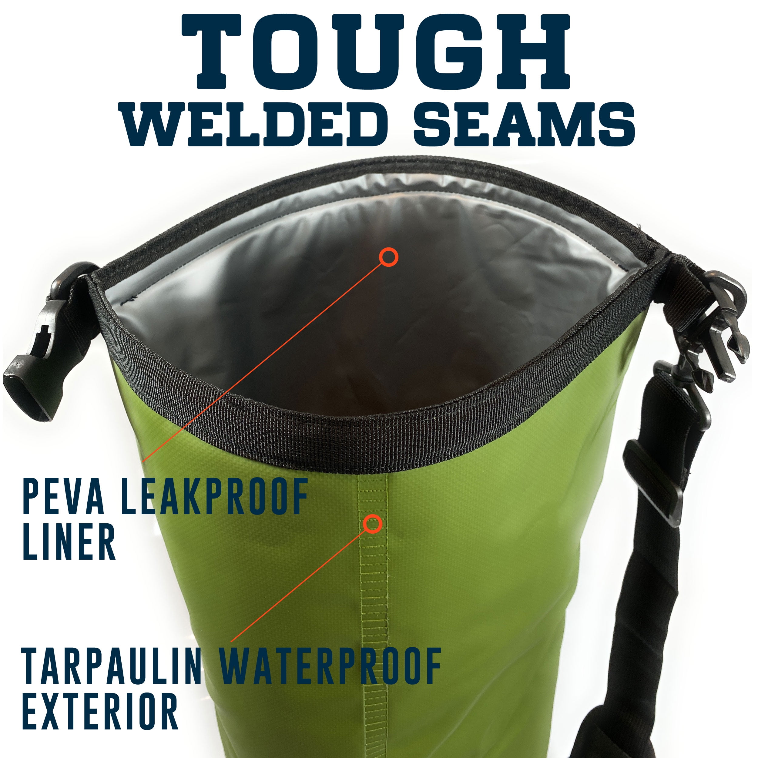 Enthusiast Gear Dry Bag Cooler - Roll Top, Insulated, Leak Proof, Collapsible, Waterproof - 10L