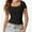 Black, variant on Womens Scoop Neck Short Sleeve Casual Tshirts Tops Summer Going Out Work Cute Fitted Shirts Trendy