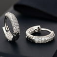 thumbnail image 3 of BNNG Minimalist Cubic Zirconia Earrings Square Cubic Zirconia Earrings Women Hoop Diamond Earrings Lightweight Hoop Shiny Zirconia Earrings Jewelry Gifts Statement Cubic Zirconia Earrings, 3 of 4