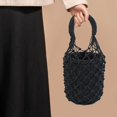 thumbnail image 5 of Wiywef Woven Women Handbag Female Straw Mesh Bag Summer Beach Bags Handmade Bucket Net Bag Rattan Knitte -handle Tote, 5 of 7