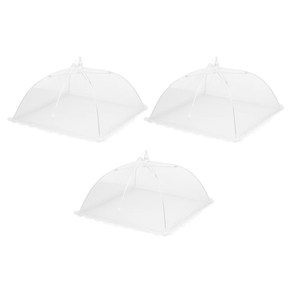 3 Pcs Grandes y Altas Cubiertas para Alimentos de Malla de 13" para Exteriores, Cubiertas Protectoras Colapsables para Alimentos, Blancas