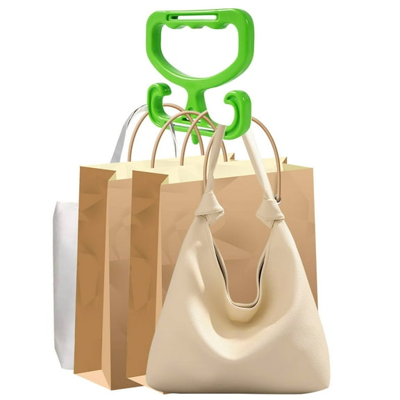 WXLCISI Heavy Duty Grocery Bag Holder - Ergonomic Handle for Carrying Multiple Bags, Comfortable Grip for Shopping Trips - Green