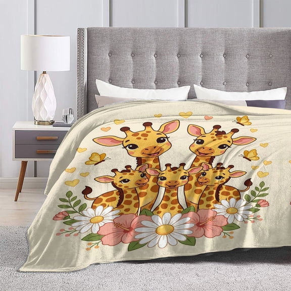 Giraffe Blanket, Giraffes Throw Blanket, Soft Warm Cozy Plush Flannel Blankets for Women Girls Boys Kids Adults 50x40