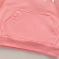 thumbnail image 6 of Jinhomg Baby Kids Sweatsuit Toddler 2 Piece Fall Cotton Outfit Set Long Sleeve Kangaroo Pocket Hooded Sweatshirt and Elastic High Waist Pants with Drawstring Pink 6 Months, 6 of 9