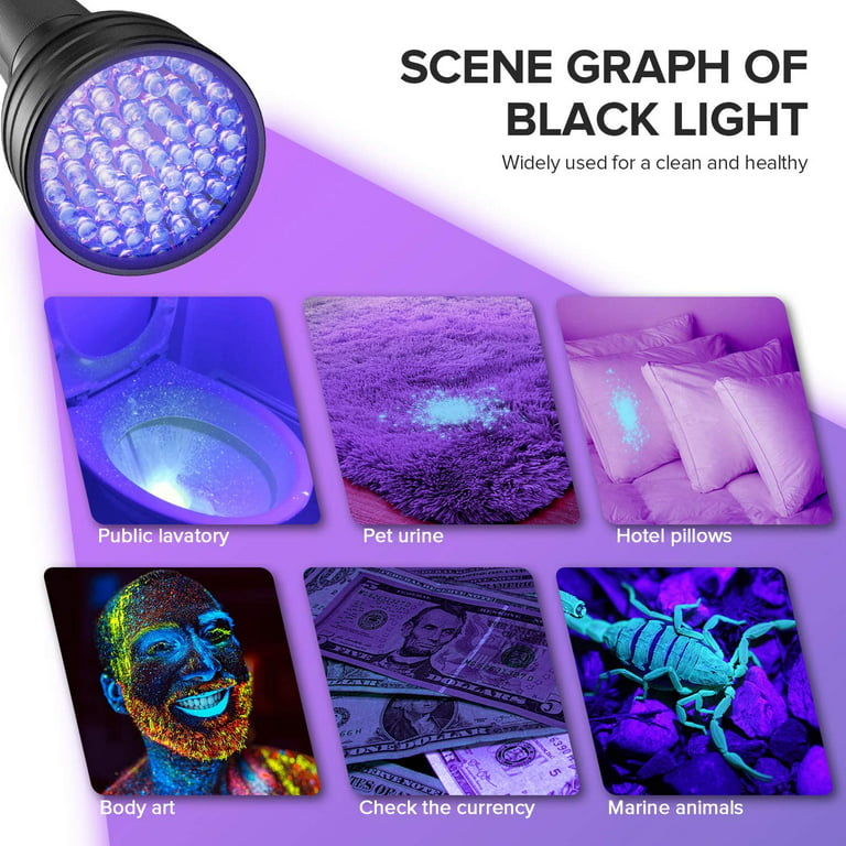 Amuoc UV Flashlight Black Light UV Lights, 51 LED Blacklight