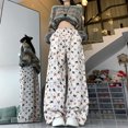 thumbnail image 4 of Retro Graffiti Design Sense Work Suit Pants Straight Tube Sports Street Dance WideLeg, 4 of 7