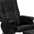 thumbnail image 3 of Massaging Black Leather Recliner and Ottoman with Leather Wrapped Base, 3 of 9