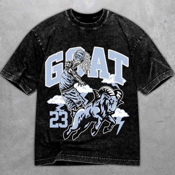 5 Wolf Grey 5s Light Graphite Color Washed Shirt, Goat 23, Shirts Match Sneakers