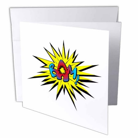 3dRose Super hero fight expression bam fist fistfight superhero explosion shot, Greeting Cards, 6 x 6 inches, set of