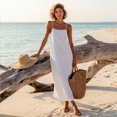 thumbnail image 3 of Cotton Linen Dresses for Women Sleeveless Backless Cami Dresses Casual Loose Vacation Sundress, S, 3 of 4