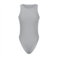 thumbnail image 2 of Womens Summer Tank Top Bodysuit Stretchy Thong Bottom Ribbed Body Suits Casual One Piece Slimming Crew Neck Romper, Gray, S, 2 of 5