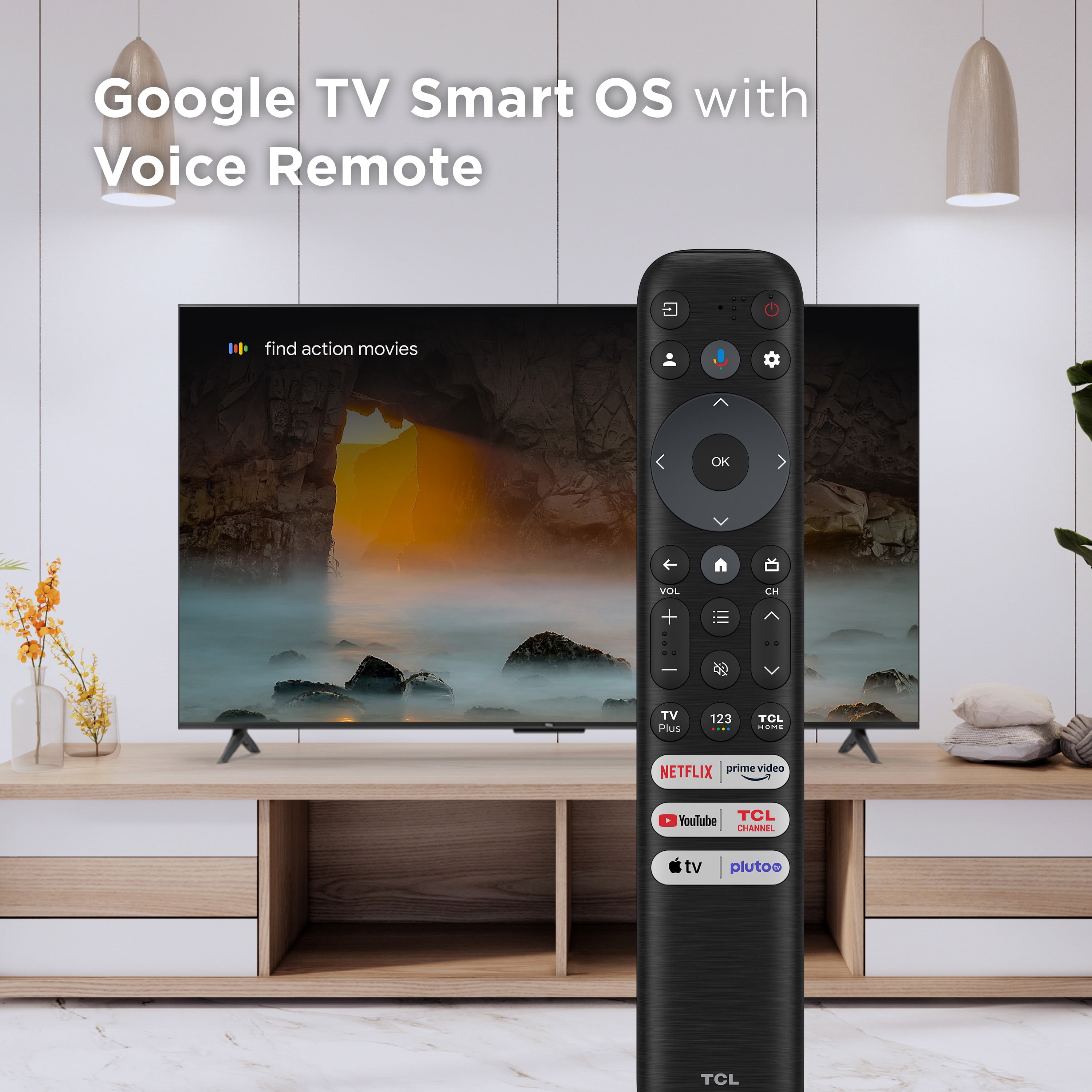 Smart TV TCL 65” QLED Sistema Google TV HDR10+ Dolby Atmos Control Remoto  con Comando de Voz, oferta LOi.