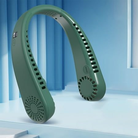 

amlbb Portable Fan Neck Hanging Fan Lazy Person Folding Portable Digital Display with Aromatherapy Small Fan Student Leafless Neck Hanging Fan Charging on Clearance