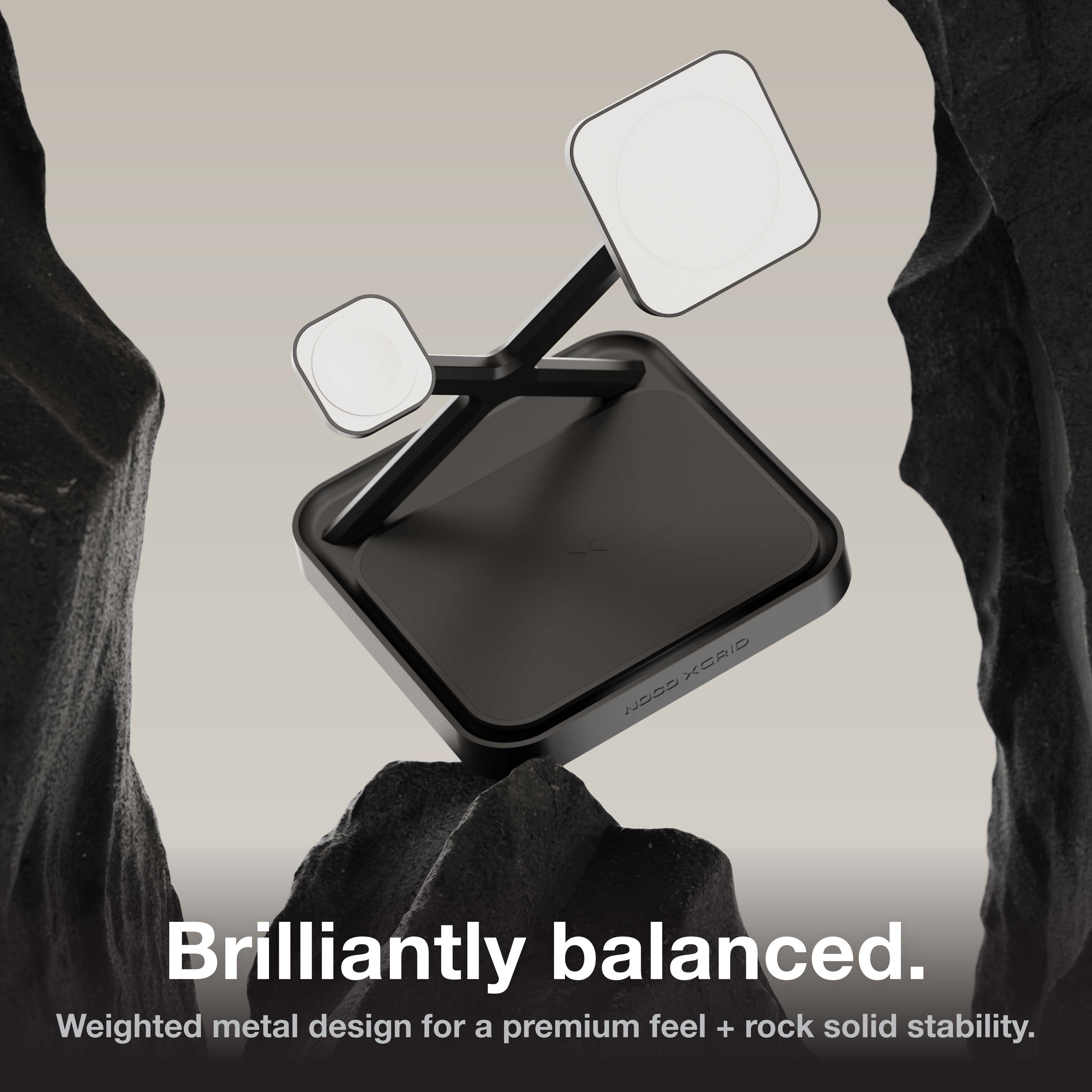 NOCO XGrid XDS3: 3-in-1 Wireless Charging Stand – Charging Station for iPhone, Apple Watch, and AirPods – MagSafe Compatible, Qi2 Certified – Includes 45W USB-C Wall Charger and 6.5-Foot USB-C Cable