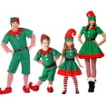 thumbnail image 5 of Disfraz de Papá Noel para Navidad, elfo verde, cosplay, fiesta de carnaval familiar, conjunto de ropa elegante de Año Nuevo para hombres, mujeres, niñas y niños, 5 of 5
