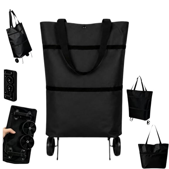 Folding Shopping Cart, 2-in-1 Foldable Shopping Bag