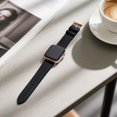 thumbnail image 4 of Bestig Bandas De Cuero Compatibles Con Apple Watch Band 38 Mm, 40 Mm, 41 Mm, 42 Mm (Serie 10 11) Para Mujeres Y Hombres Correa De Pulsera Para Iwatch Se3/2/1 Y Series 9 8 7 6 5 4 3 2 1 (Negro+Oro Rosa, 4 of 5