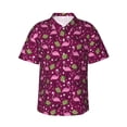 thumbnail image 1 of Fotbe Festive Flamingos Camisa Hawaiana para Hombre Unisex – Camisa Casual de Verano con Botones de Manga Corta de Algodón y Lino,X-Large, 1 of 7