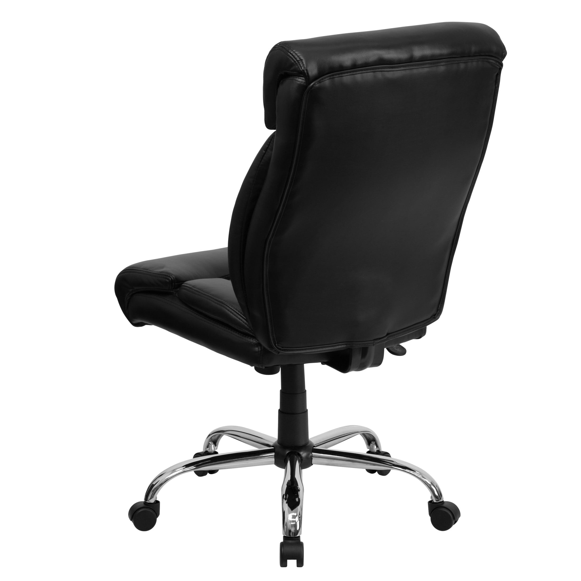 Flash Furniture Hercules Big & Tall LeatherSoft Swivel Office Chair with Full Headrest, Black