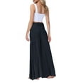 thumbnail image 4 of Liacowi Smocked Waist Boho Wide Leg Pants for Women High Waist Loose Flowy Beach Pants Palazzo Lounge Trousers, 4 of 5