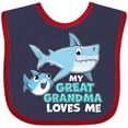 thumbnail image 3 of Inktastic My Great Grandma Loves Me with Cute Sharks Boys or Girls Baby Bib, 3 of 4