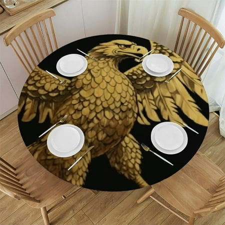 

Orinice Eagle Snake Wings Round Table Cover Stain Resistant Washable Indoor Outdoor Tablecloth Kitchen Dining Wedding Parties 100% Polyester Fiber 31-35