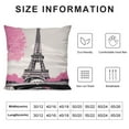 thumbnail image 5 of JEUXUS  Pink Black Grey Decorative Throw Pillow Covers Eiffel Tower Decor Square Pillow Cases Cover Pink Paris Outdoor Pillow Covers with Zipper That Girl Room Decor, 5 of 5