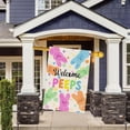 thumbnail image 4 of Welcome Easter Colorful Dots Cute Bunny Watercolor Rabbits Spring House Flag Large Burlap 28X40 Inch Double Sided Outside Yard Holiday Outdoor Farmhouse Decoration, 4 of 5