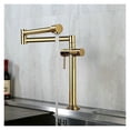thumbnail image 2 of Kitchen Faucet Solid Brass Crane For Kitchen Deck Mounted Sink Mixer Foldable Nickel Brushed/Gold/Chrome/ORB/Black ,360° Swivel Spout, 2 of 7