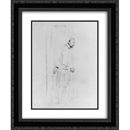 - Paul Delaroche 2x Matted 20x24 Black Ornate Framed Art Print 'Pencil Study III'